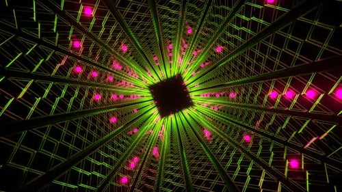 Pink And Light Green Bright Glow Strobe Tunnel Background Vj Loop In 4K