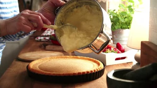 Making Strawberry Cake