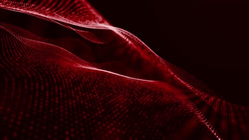 Fundo de fluxo de ondas de partículas vermelho