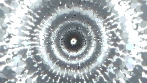 Abstract Circle Tunnel Looping Gray And White Background