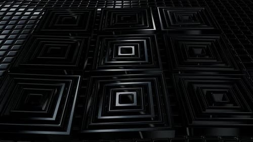 Floating Background with Black Cubes, Shapes, 3D Render, Exclusive, Reflection, Unique Design