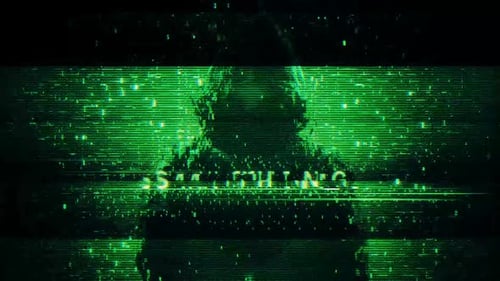 Cyber Hacking Glitch Text Reveal