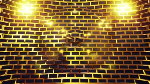 Stilvoller Golden Bick Wandwellen-Hintergrund 4k