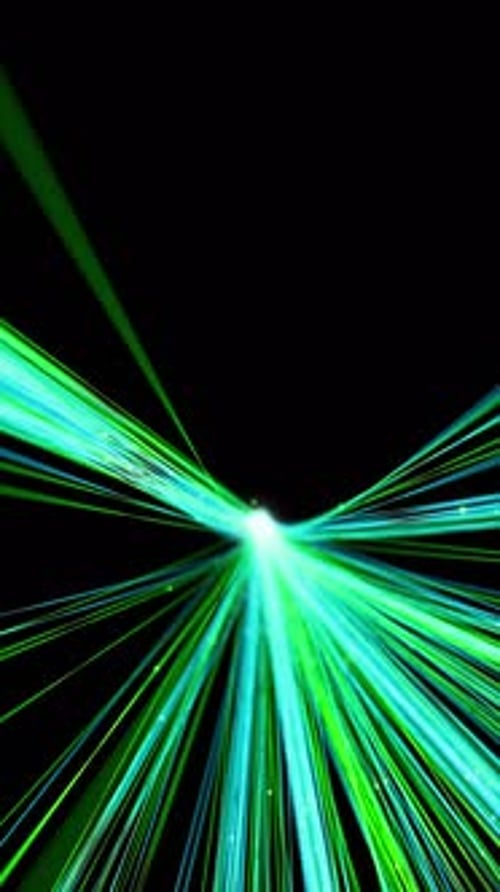 Illuminated Fiber Optic Cables with Moving Data Glowing Internet Data Streams Digital Transmission