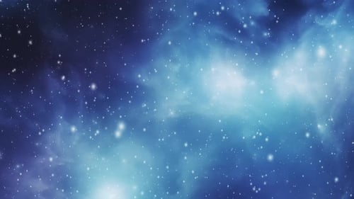 Blue Cosmic Nebula in Deep Space