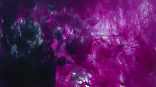 Ink Flowing Abstractly, Vibrant Colors Underwater