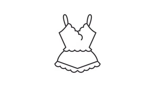 Animated Minimalist Lingerie Line Art Icon