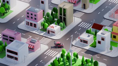 Racing Car Loop 3D satisfying animation