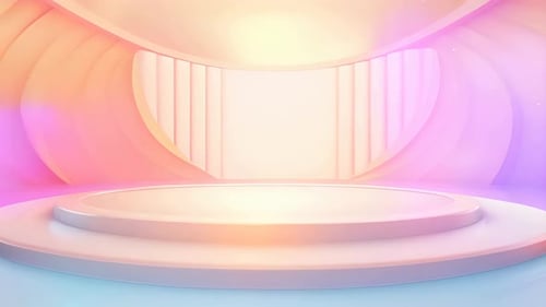 Podium Futuristische Vitrine mit Plattform für Produktausstellungen. Leeres modernes Bühnendisplay