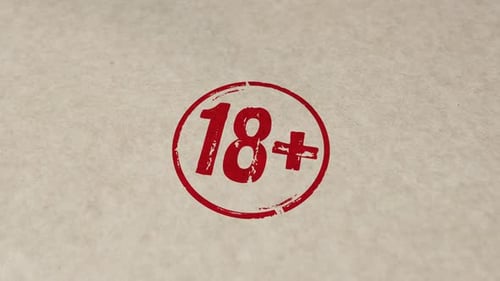 Grungy Red 18 Plus Age Restriction Ink Stamp