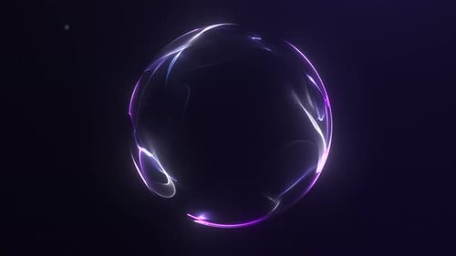 Glowing abstract energy sphere with smooth purple and blue gradient flow.