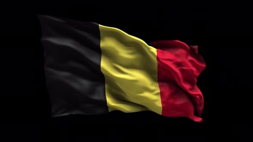 Realistic Waving Belgium Flag Animation