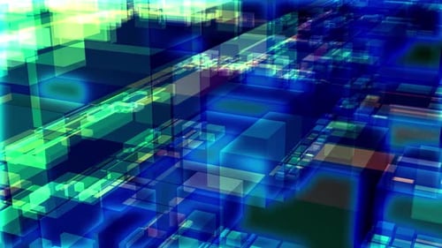 Abstract Geometric Glowing Data Network Grid Background Loop