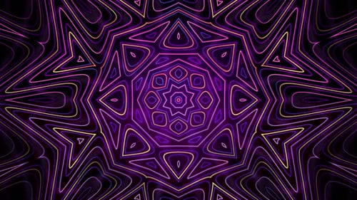 Seamless loop animation of hypnotic mandala with smooth orange yellow patterns