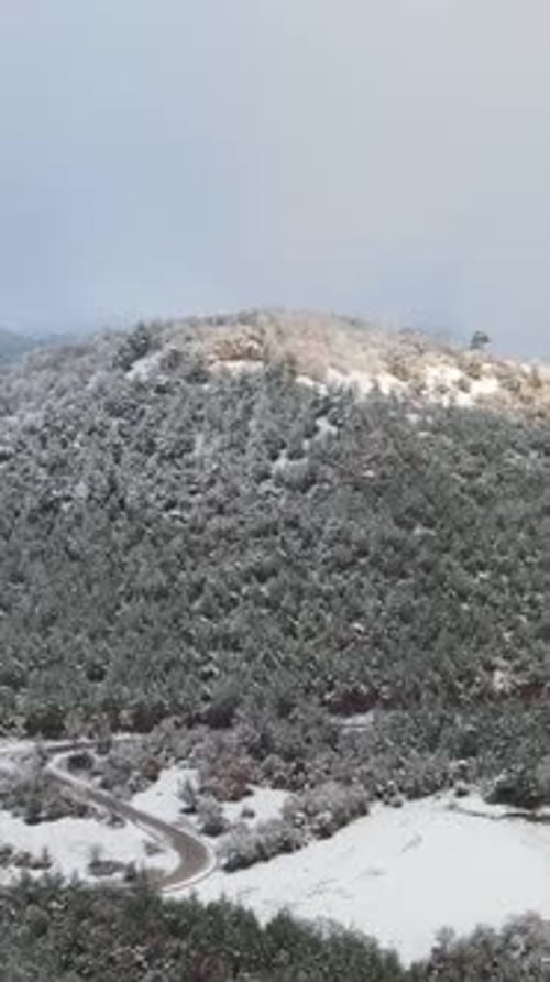 Winter Mountain Aerial View