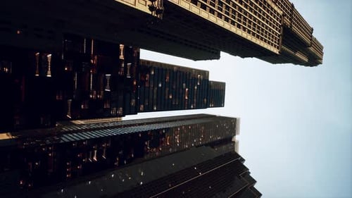 Vídeo vertical de la arquitectura urbana moderna