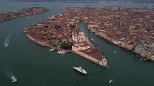 Aerial View of Basilica di Santa Maria della Salute in Venice