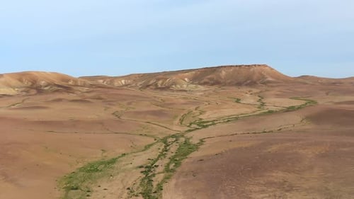 Dry desert landscape, Drone footage