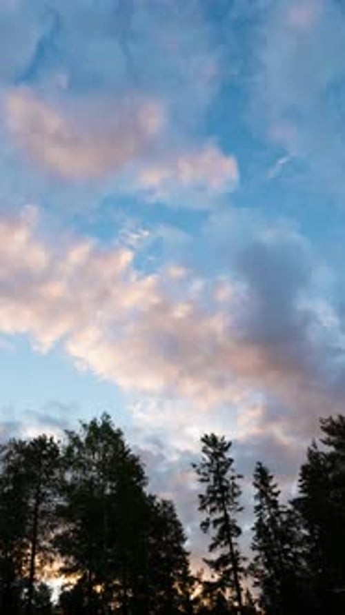 Beautiful Morning Clouds Timelapse Vertical
