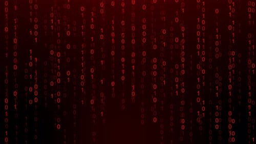 Code binaire. Des zéros et des uns à l'écran. Codage.