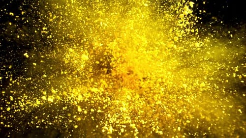 Superzeitlupenexplosion von Farbpulver, gefilmt mit einer Hochgeschwindigkeitskamera mit 1000 Bildern pro Sekunde