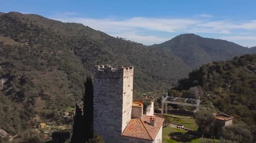 Drone Flight Around A Medieval Tower