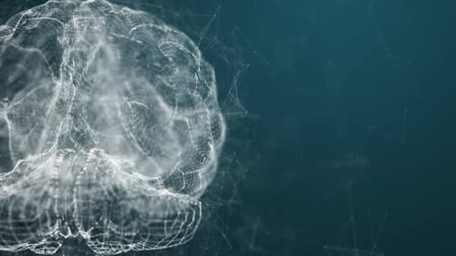 3D Render of Digital Human Brain Neural Network and Artificial Intelligence AI Concept Machine Deep