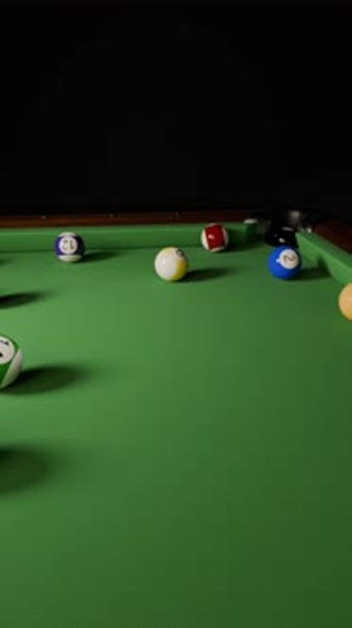 Billard Table 3D Rendering Animation