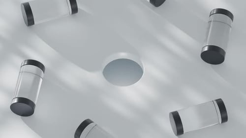 Rolling Cylinders 3D Loop Animation