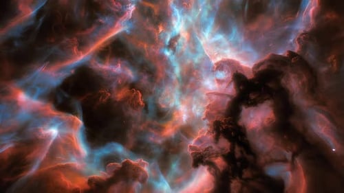 Cinematic Flight Through Colorful Nebula
