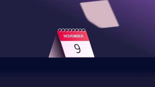Animated November Desk Calendar Flipping Pages