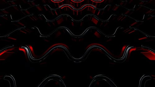 Abstract Red and Black Wavy Lines Background Animation