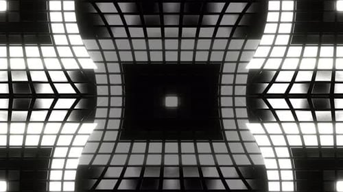 Kaleidoskop-Hintergrund mit wechselndem Lichteffekt in Schwarz und Weiß VJ Loop In 4K