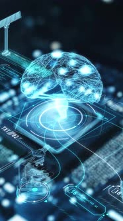 Uma visão detalhada do processador de inteligência artificial em closeup