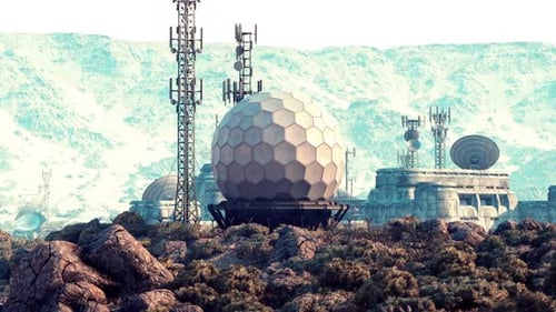 Military Base in Mountains with Advanced Communication Systems