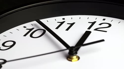 Clock Face Close Up in Timelapse