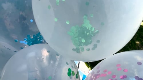 Balloons Filled with Colorful Confetti for Celebrations