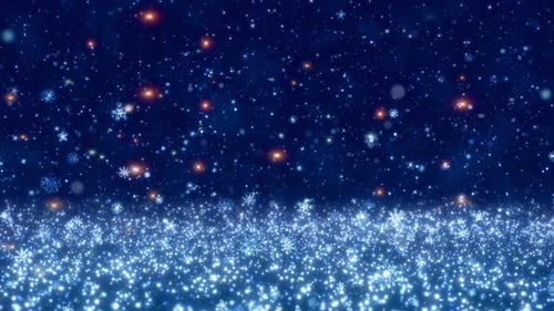 Festive Falling Snowflakes and Sparkle Particles Overlay