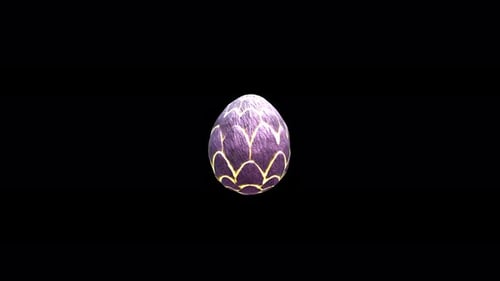Futuristic Glowing Egg Cracks Open Animation