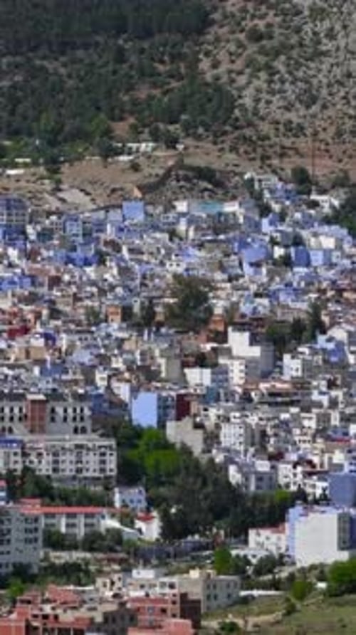 Vertical View Of Chefchaouen Cityscape, Morocco