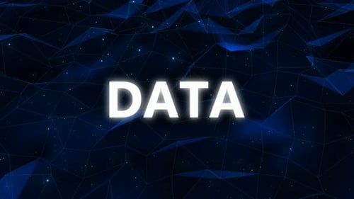 Data - 4K Text Animation With Technology Background
