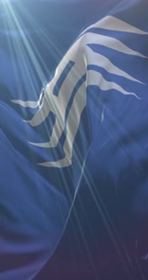 Fluid Blue Abstract Flag Waving Background