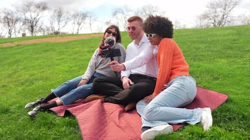 Friends Creating Content in Slow Motion