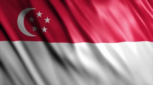 Singapore National Flag Waving Seamless Loop Animation