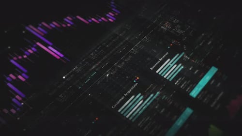 Futuristic Digital Data Dashboard Interface Animation