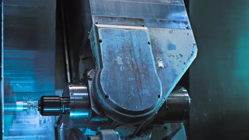 High-tech industrial automation milling. Rotating tool revolver.