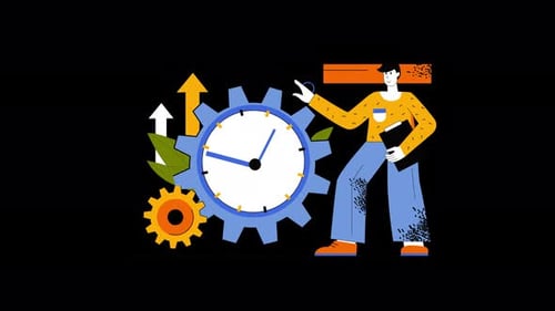 Modern Animated Business Process and Growth Illustration