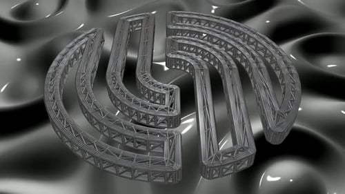 Metallic Geometric At Symbol Rotation Animation