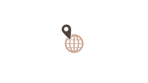 Animated Globe Icon with Dropping Location Pin