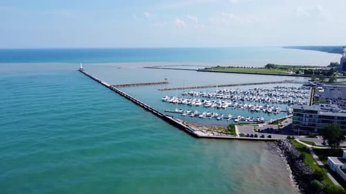 Port Washington Harbour (hyperlapse aérienne 4K)